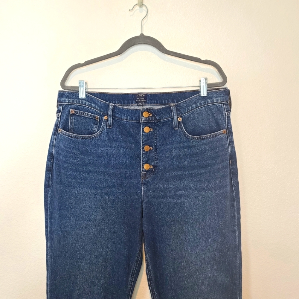 J. Crew Mid-Rise Flare Cropped Jeans Button Front - Picture 5 of 12